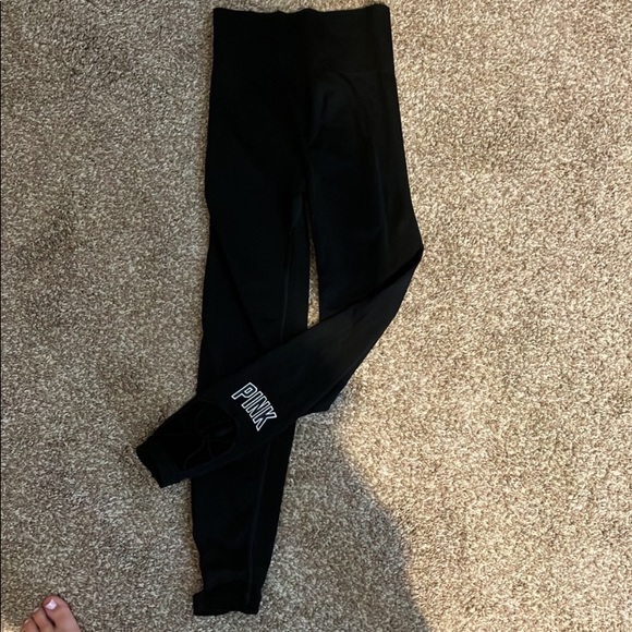 Victoria secret pink/Black Pink Yogas, Tropical print/Size Small - Picture 2 of 3